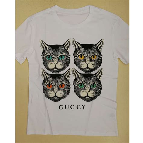 gucci cat face shirt|Gucci cat carrier knock off.